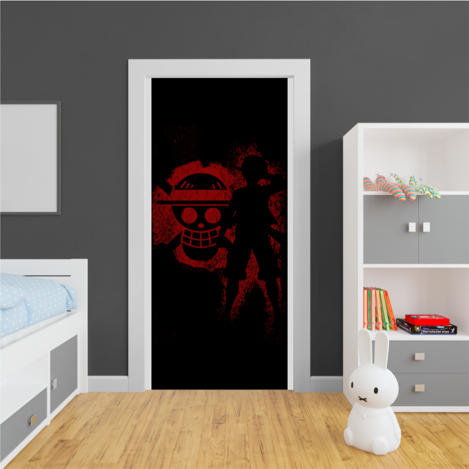 ONE PIECE 02 - Adesivo Para Portas De Madeira Ou Vidro, Anime, desenho, cartoon, aventura, piratas