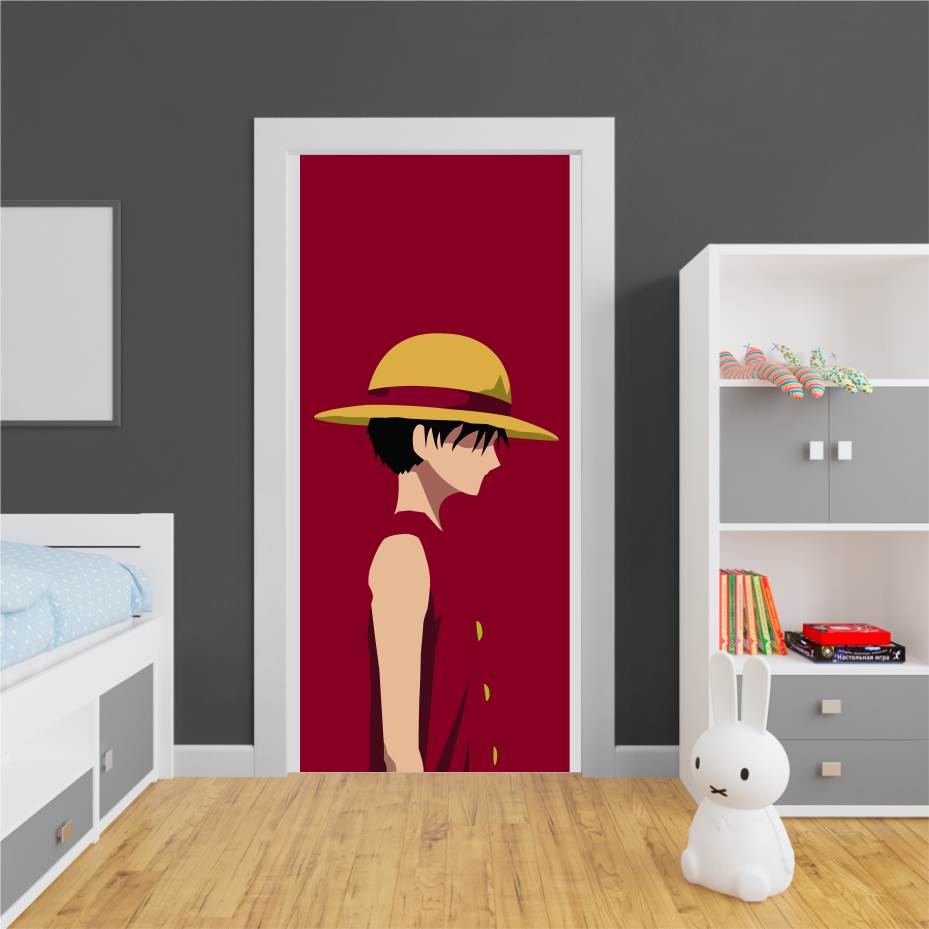 ONE PIECE 03 - Adesivo Para Portas De Madeira Ou Vidro, Anime, desenho, cartoon, aventura, piratas