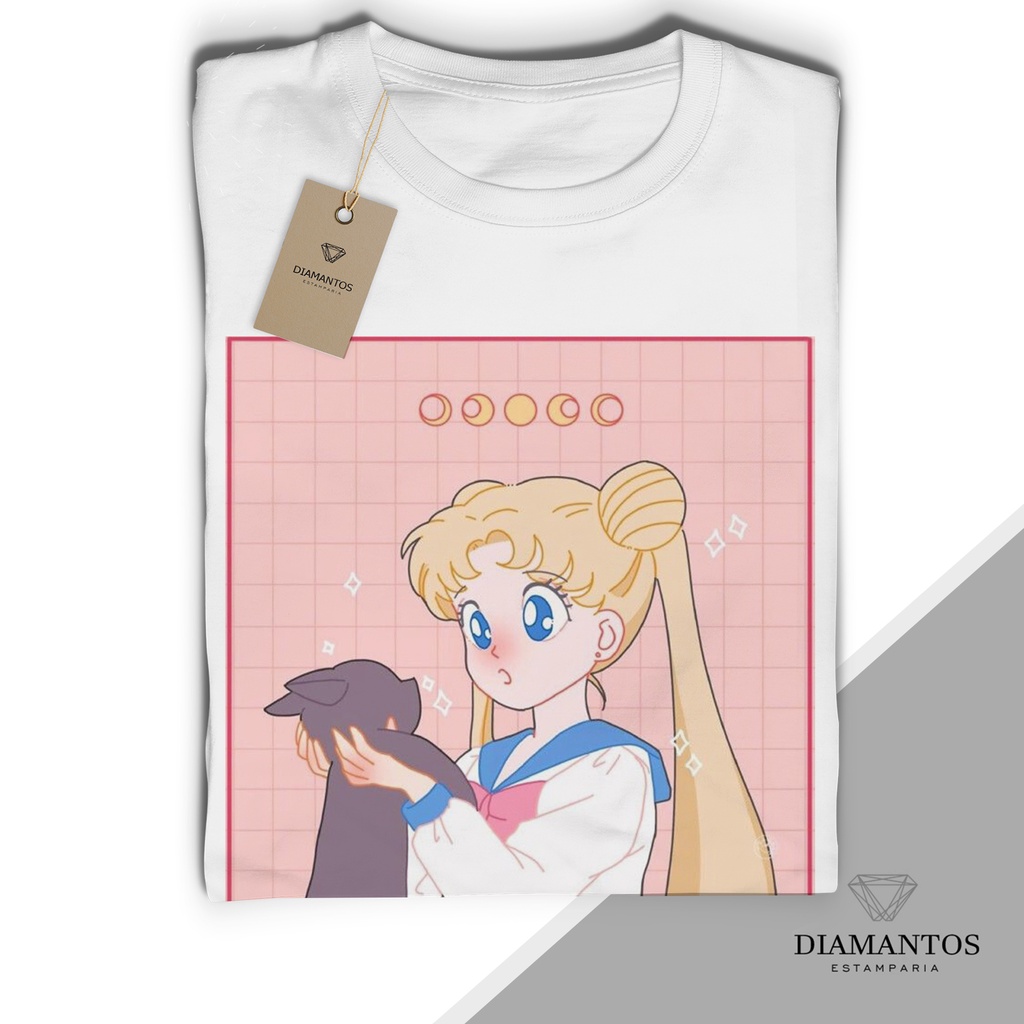 Camiseta anime SAILOR MOON DESENHO KAWAI MALHA COM ELASTANO