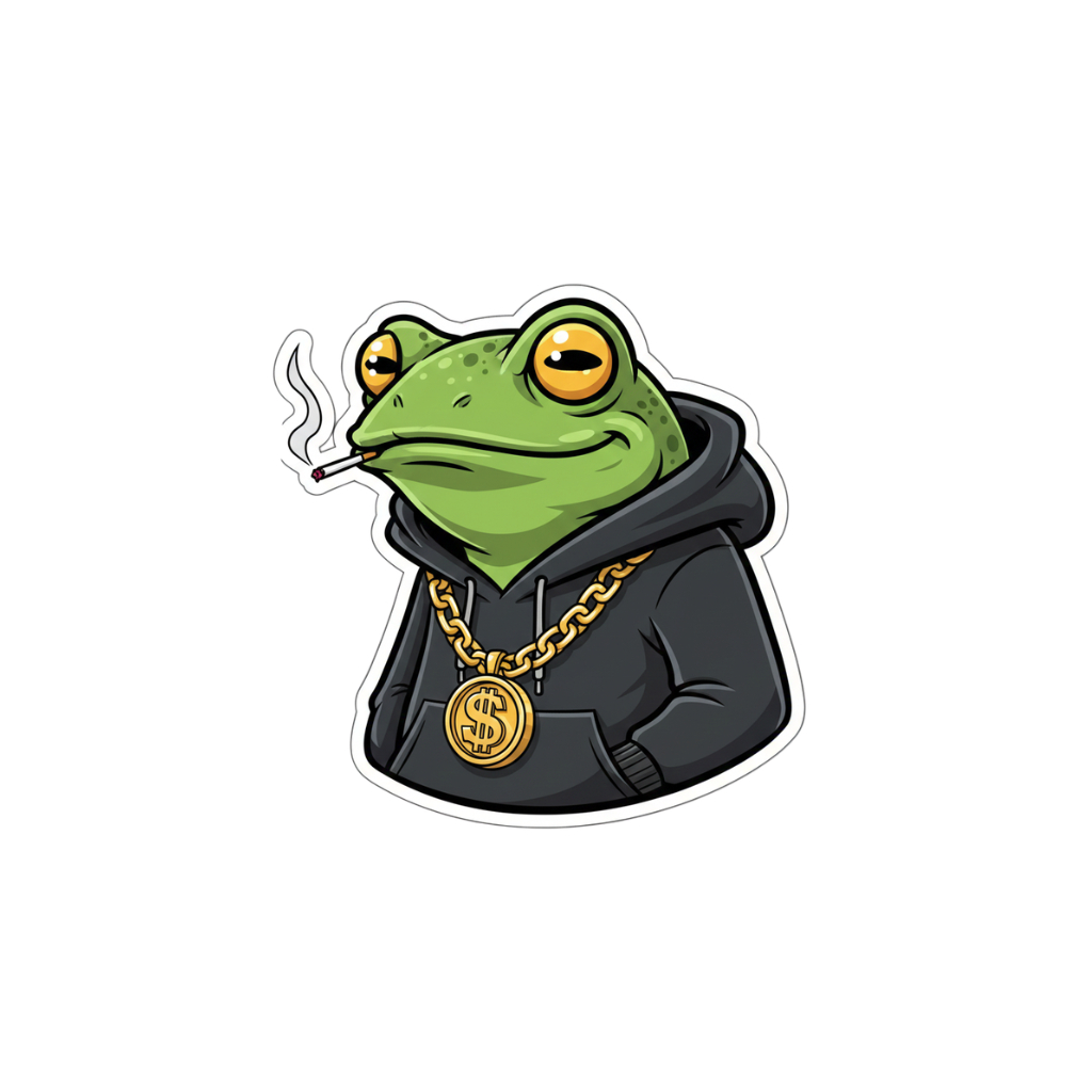 Adesivo Sticker Sapo Trap de Moletom e Corrente - Estilo Streetwear