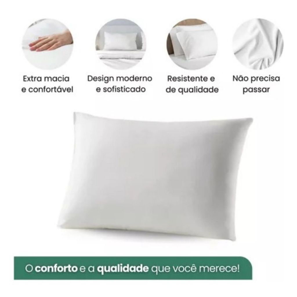 Par de Fronha Micropercal 70x50 400 Fios Toque Macio Tecido Peletizado Capa Para travesseiros