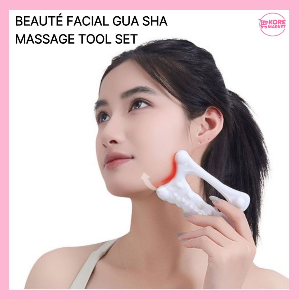 Conjunto De Ferramentas De Massagem BEAUTÉ FACIAL GUA SHA – 2 PCS MASSAGER De Resina , Relaxamento De Pele E Cuidados De
