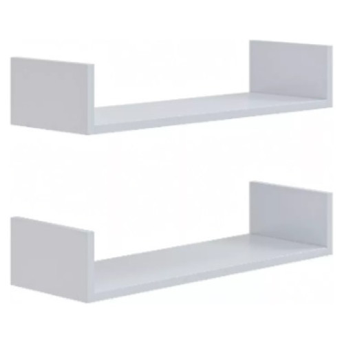 Jogo 2 Prateleira Nicho U 50x15 Mdf 15mm Branco
