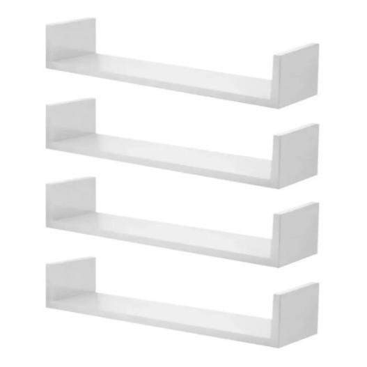 Promoção 4 Prateleira Nicho U 50x15 Mdf 15mm Branco