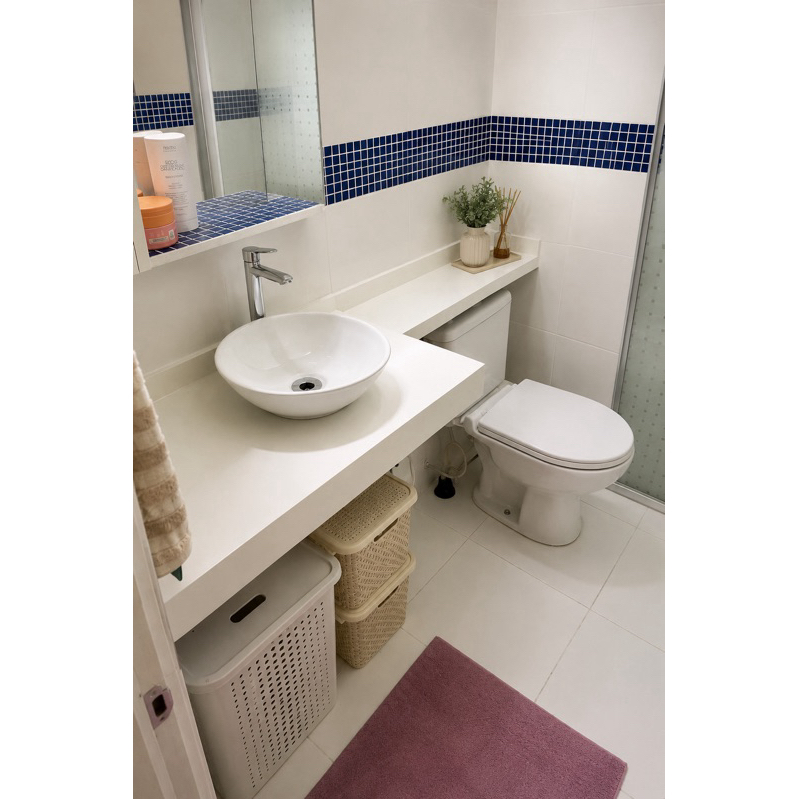 Bancada de Porcelanato Sob Medida 80x30 com Braço Extensor 60x15