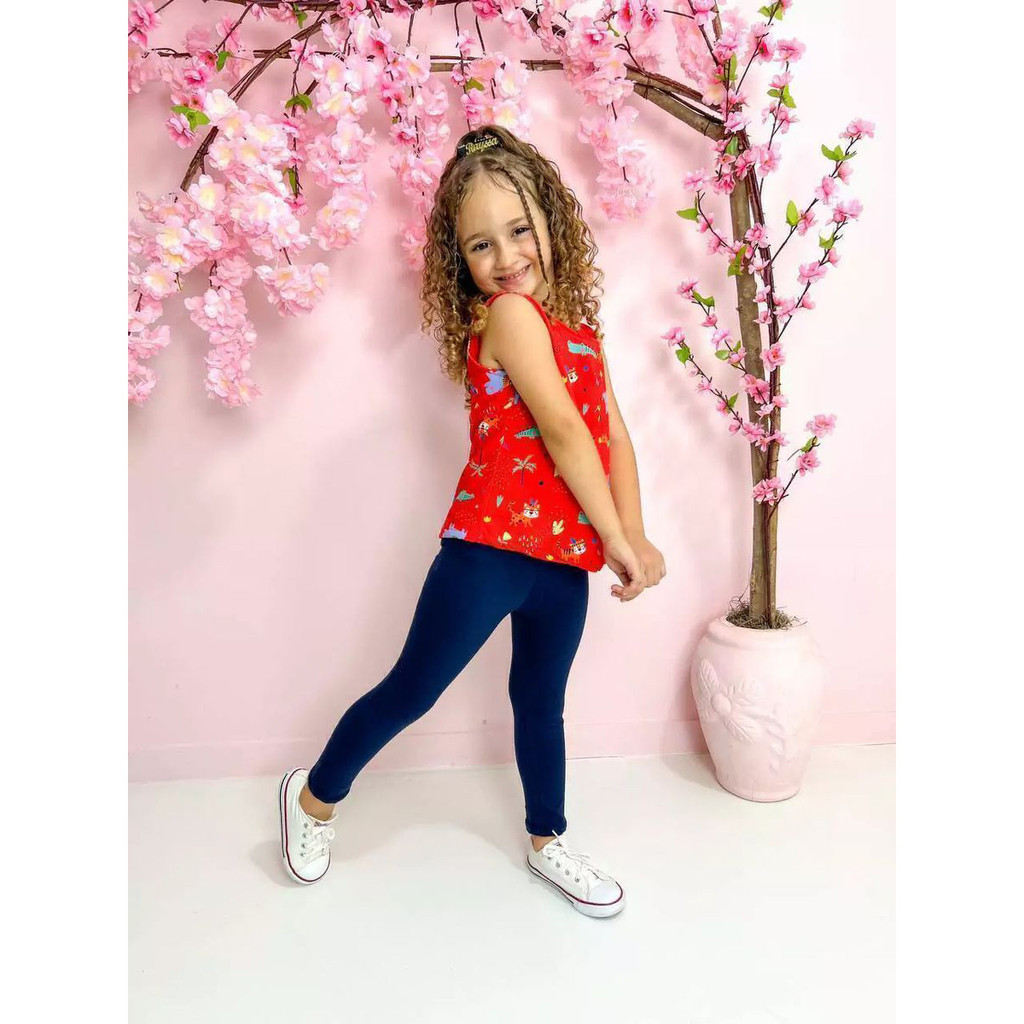 Legging Infantil Juvenil Menina/Feminino Lisa Escolar Básica Perfeita para Dia Dia