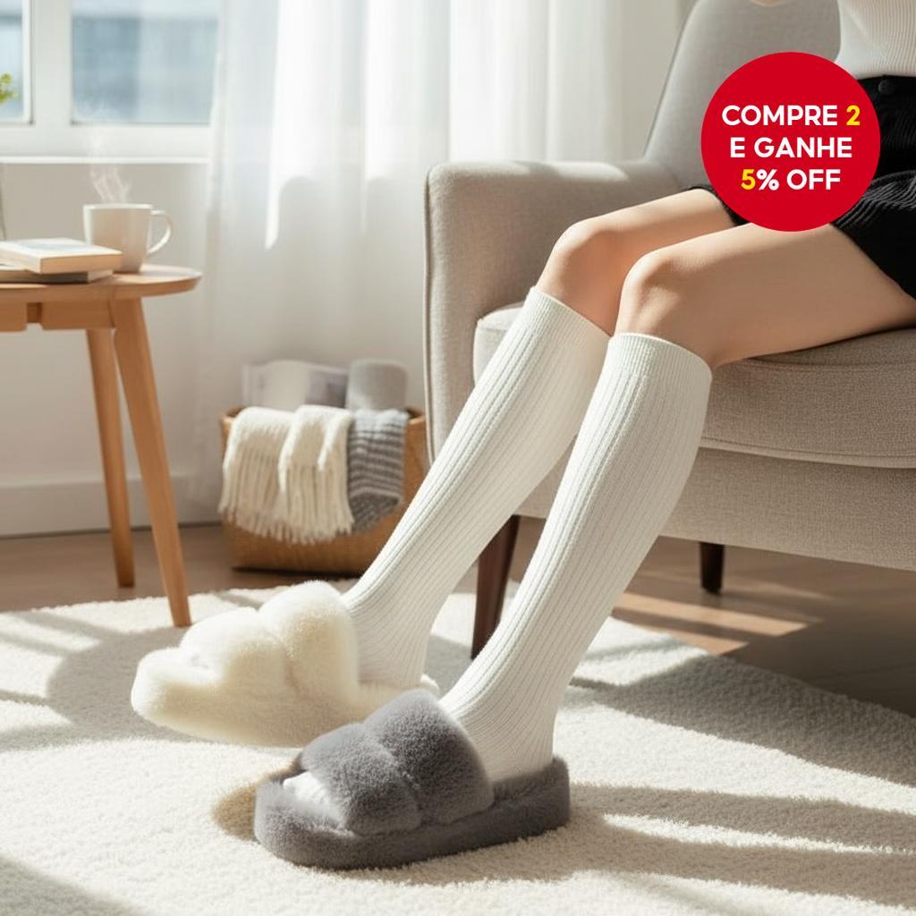 Meias Femininas Até o Joelho - Estilosas Meias de Cabo para Botas, Perfeitas para Outono e Inverno (Estética Japonesa,
