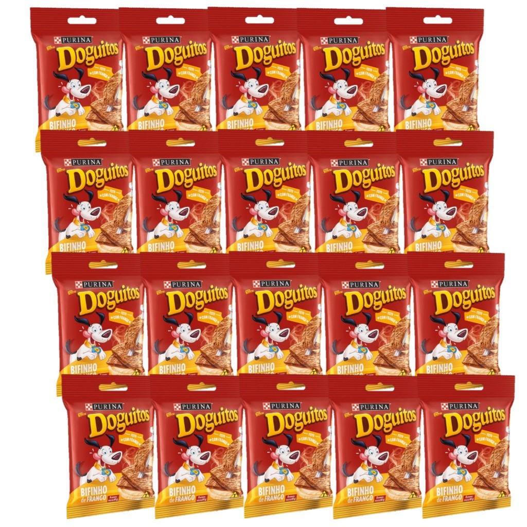 Doguitos Petisco Para Cães Rodízio Frango 65G (20 unidades)