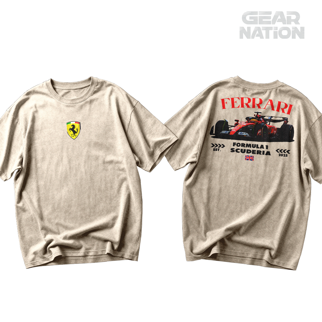 Camiseta Ferrari Scuderia EST 100% Algodão Formula 1 Streetwear F1 Oversized, Edição Especial, Unissex