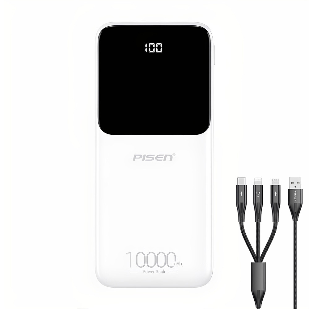 Pisen PISEN-Semi Mirror 10W 10000mAh Power Bank (White) TP-D053W (K-9094-9135)