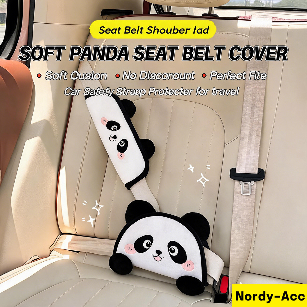 Almofadas De Ombro Para Cinto De Segurança De Carro Infantil Panda Dos Desenhos Animados , Protetor De Pescoço Anti-Asfi