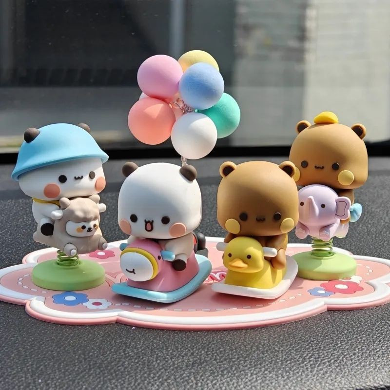 Panda Bear Yiers Bubu Dudu Figura Boneca De Pelúcia PVC Colecionável Modelo Kids Toy Doll Car Ornament