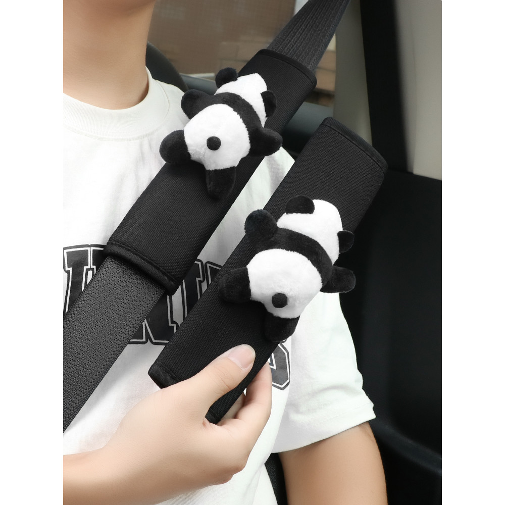 Cinto de segurança do carro capa de ombro Anti-estrangulamento pescoço bonito Panda boneca cinto de segurança proteção p