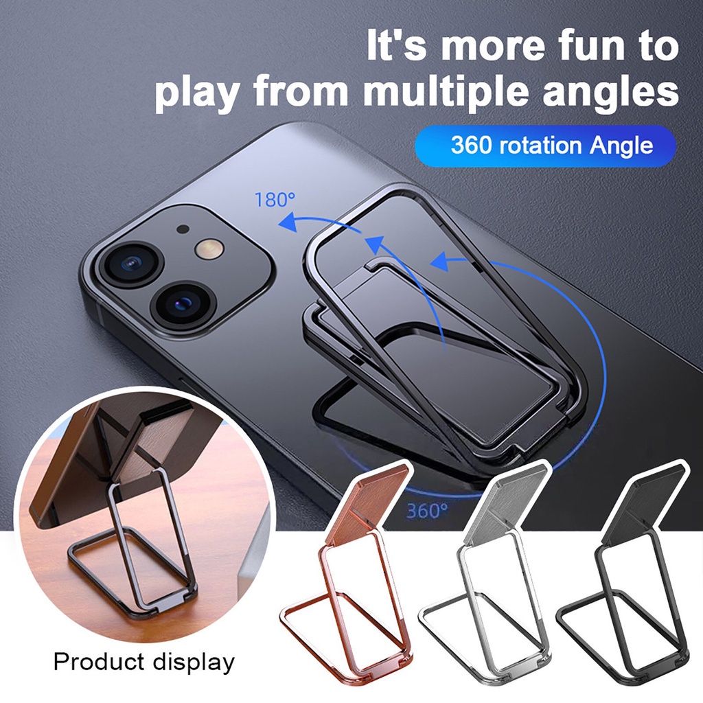 Magia Suporte Do Telefone Carro Magnético Duplo Anel De Dedo Fivela Titular 360 Graus Flexível Girar De Mesa De Metal