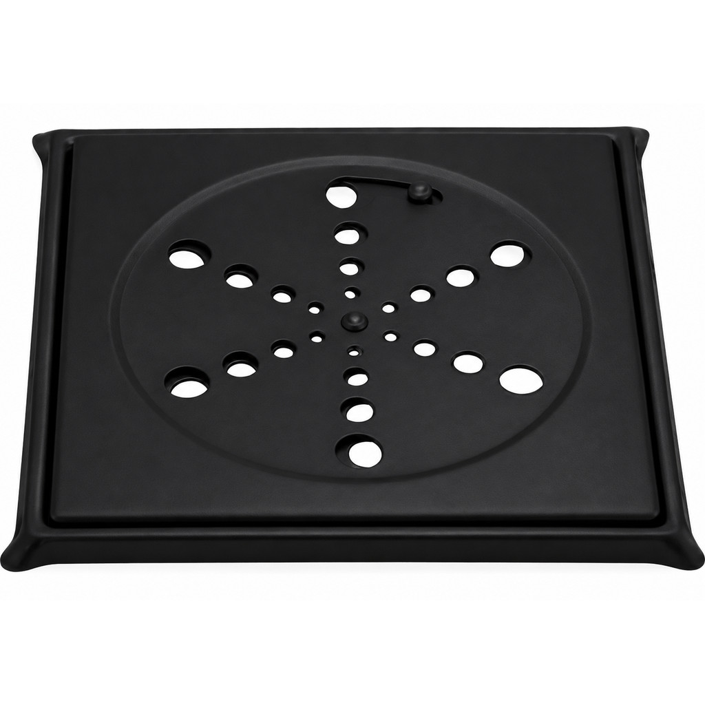 Ralo Grelha Preto Inox Abre Fecha De Girar 15x15 E Suporte