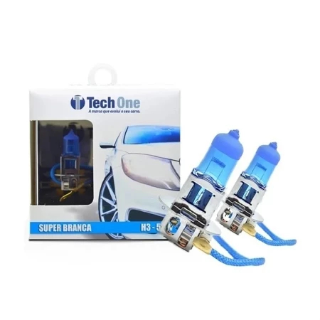 par lampada super branca h3 techone 12v 55w
