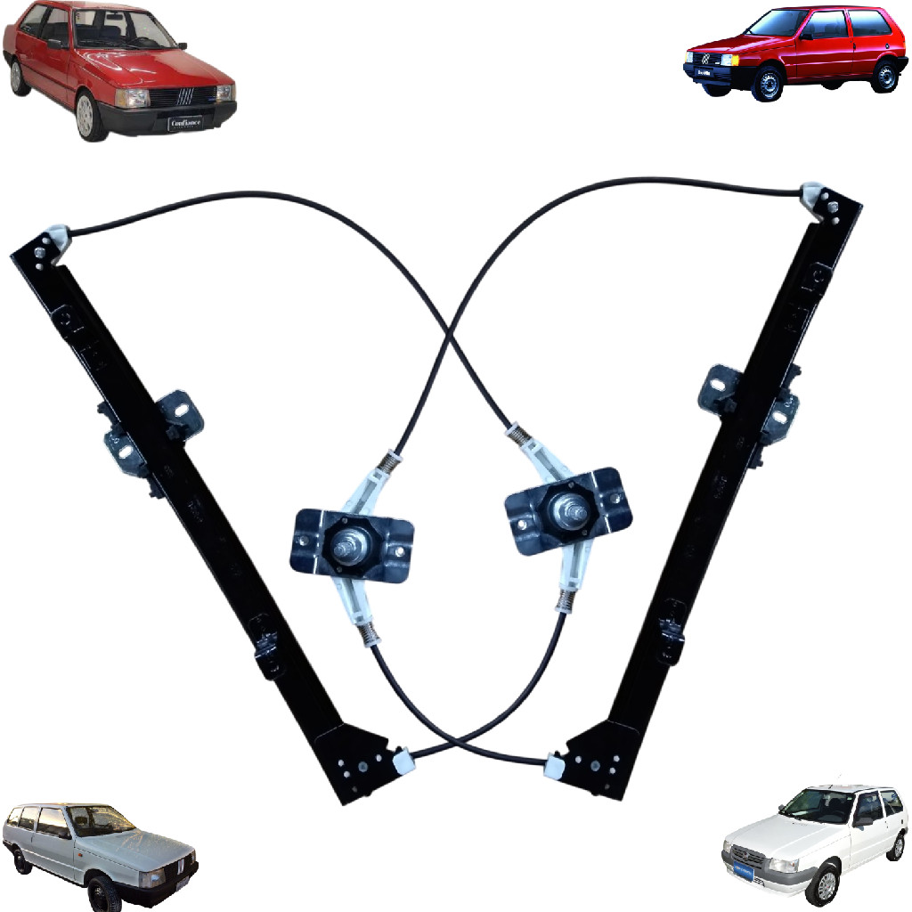 KIT PAR 2 MAQUINA DE VIDRO DA PORTA FIAT UNO PREMIO ELBA 2 PORTAS