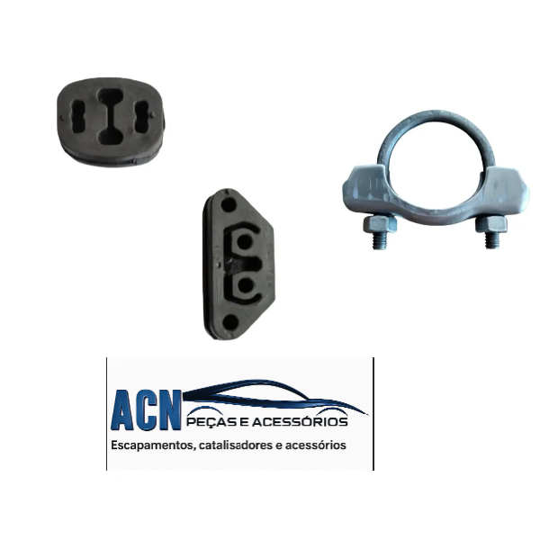 Kit coxins e abraçadeira escapamento Fiat Uno/Premio/Elba/Fiorino