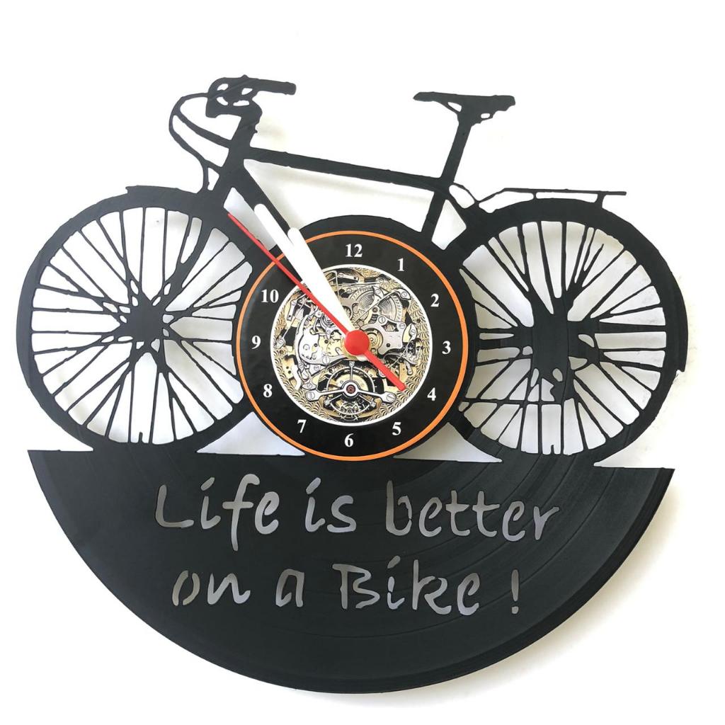 Relógio disco de vinil lp bike bicicleta esporte decoração