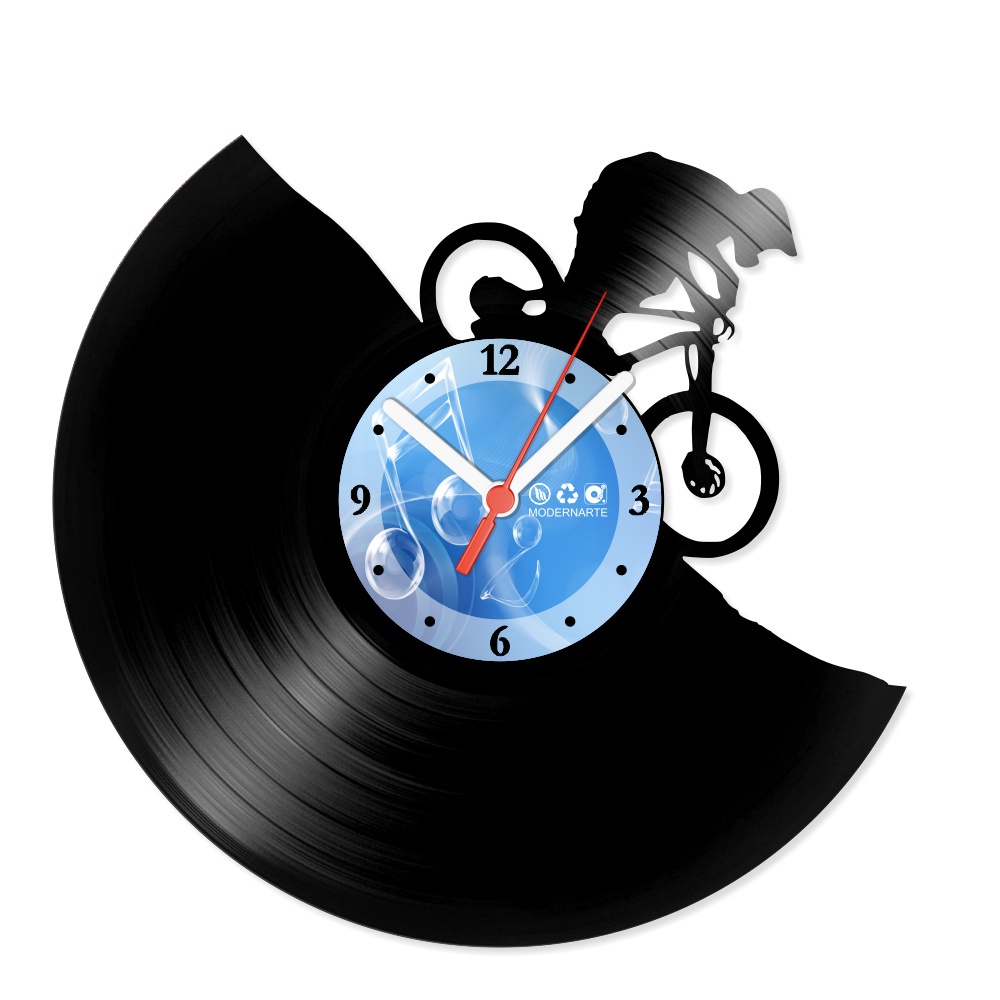 Relógio Decorativo de Parede Vinil Esportes Mountain Bike