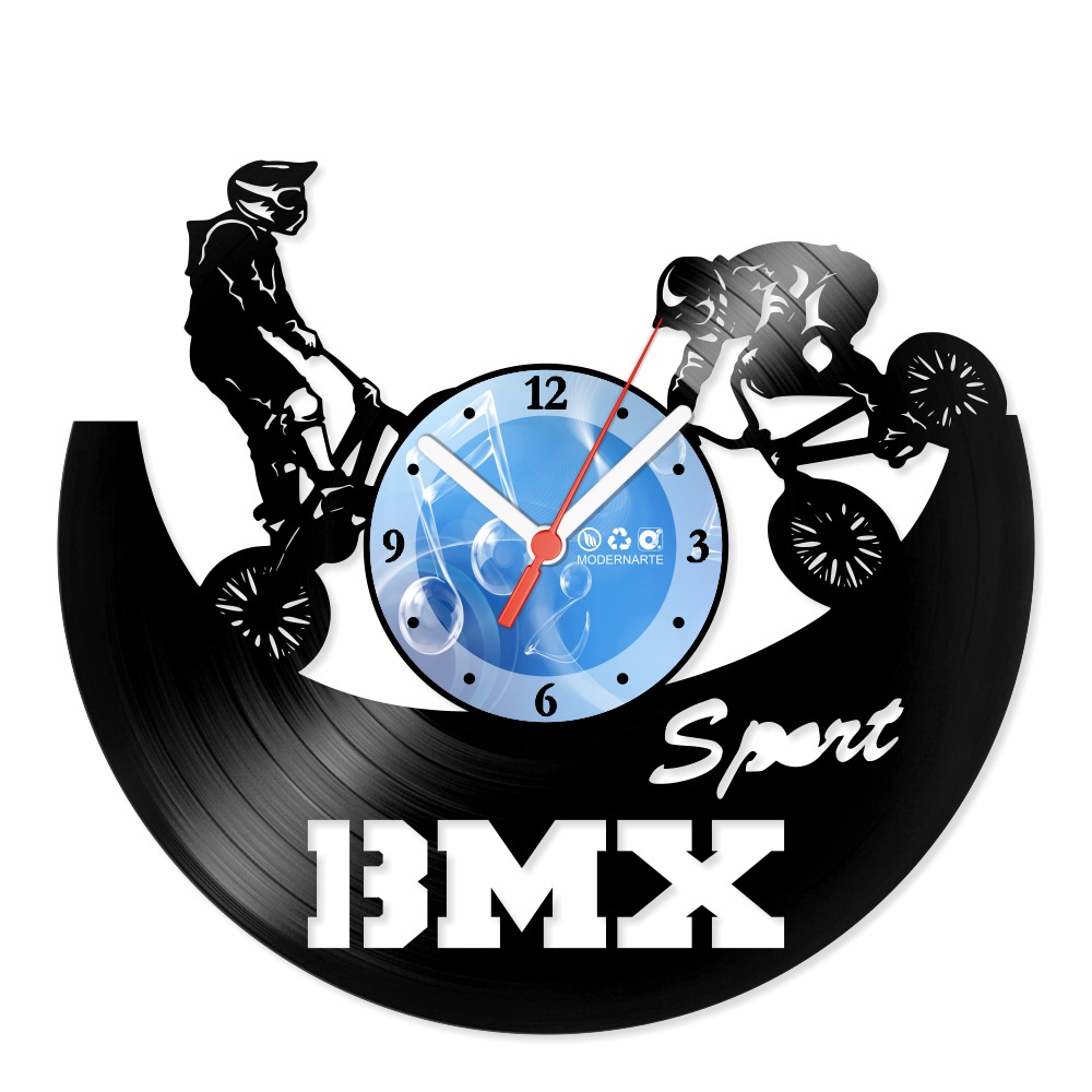 Relógio Decorativo de Parede Vinil Esportes BMX Sport