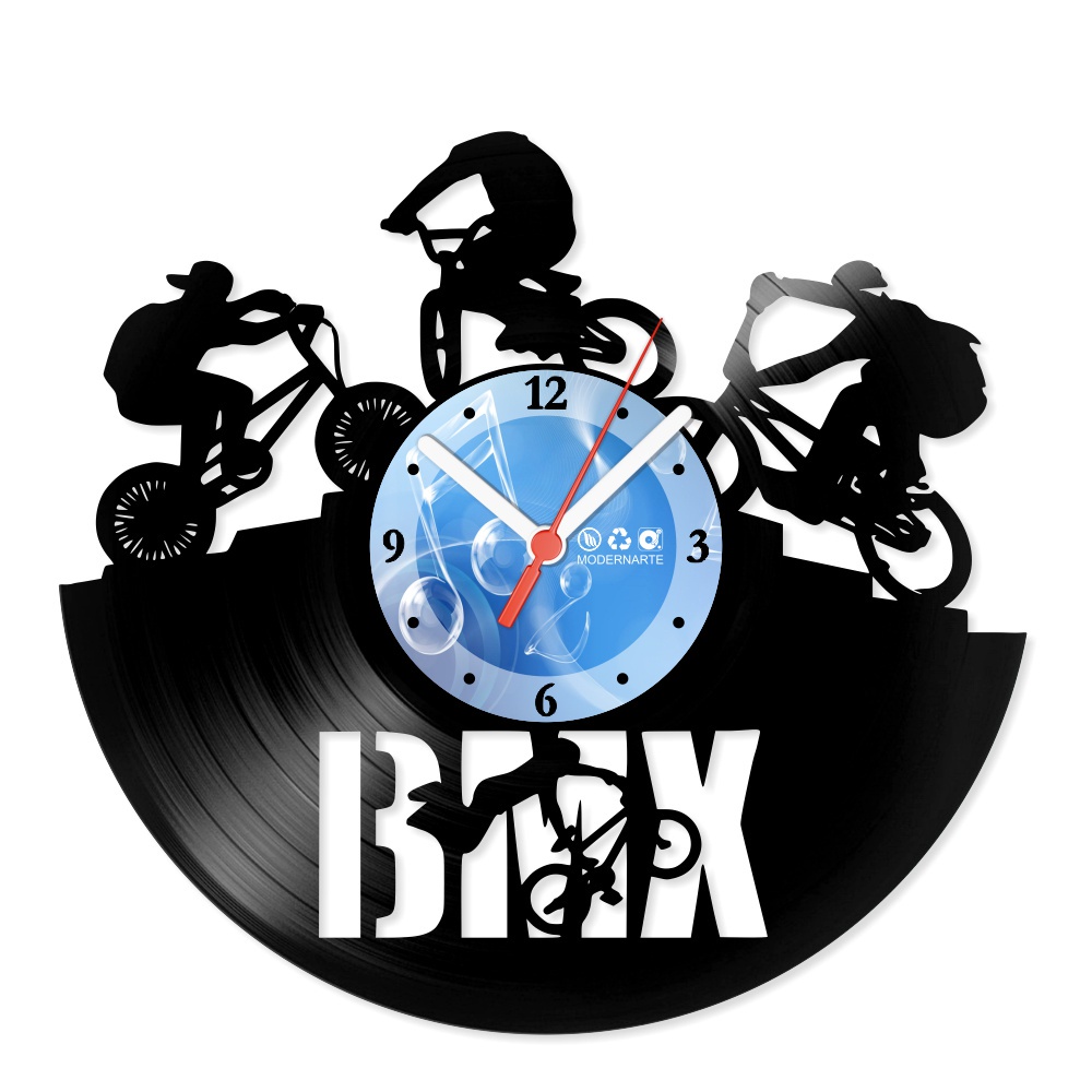 Relógio Decorativo de Parede Vinil Esportes Bike BMX