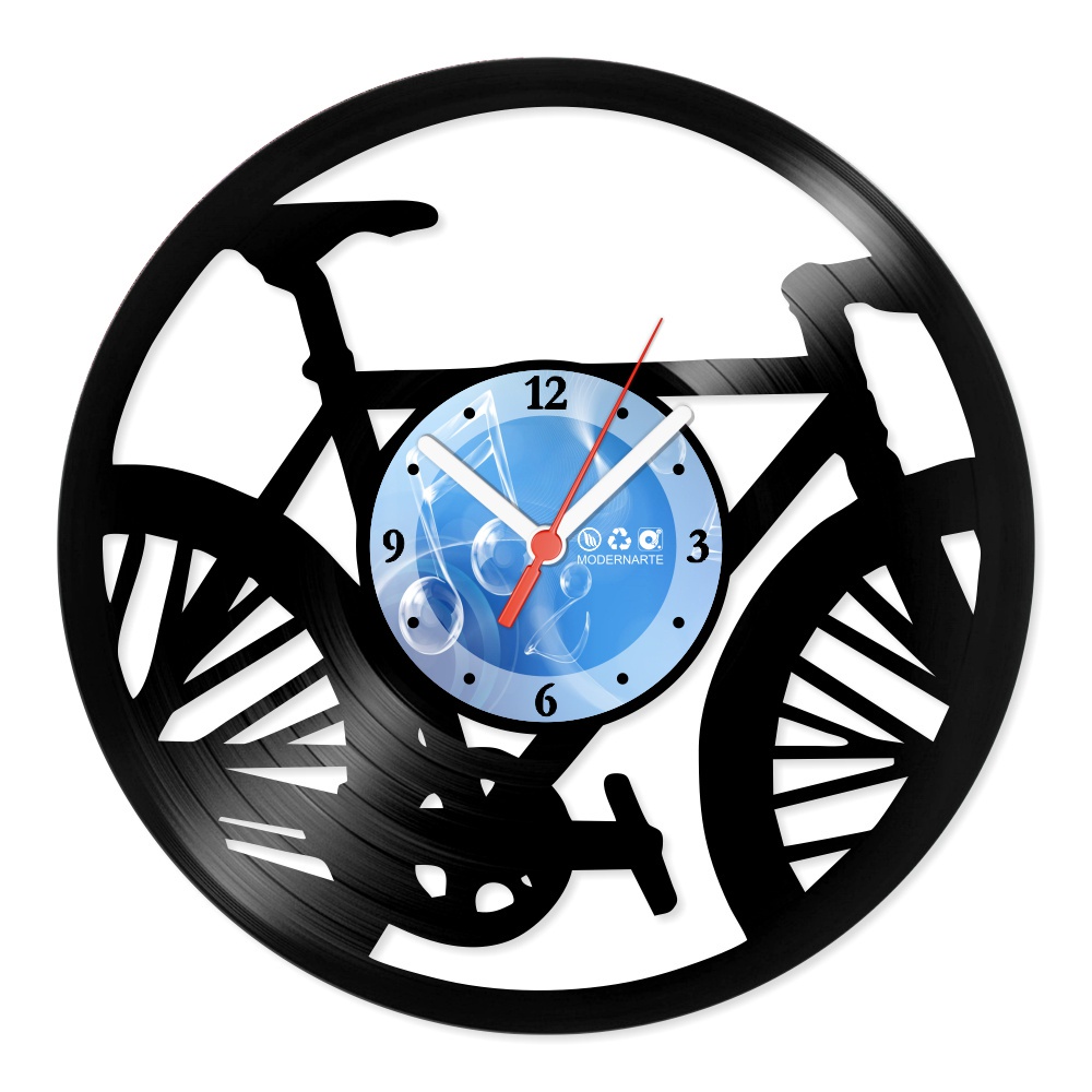 Relógio Decorativo de Parede Vinil Diversos Bicicleta