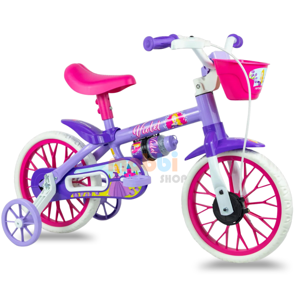 Bicicleta Infantil Aro 12 Nathor Violet 4 Bike