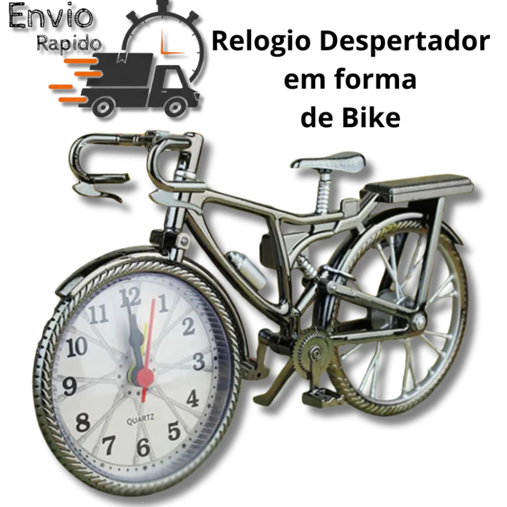 Relogio Despertador de Mesa decorativo Bicicleta Bike enfeite escritorio