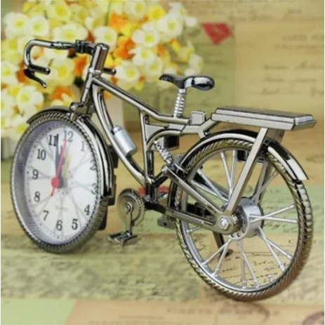 Relógio Despertador de Mesa Bicicleta Bike Escritório Decorativo