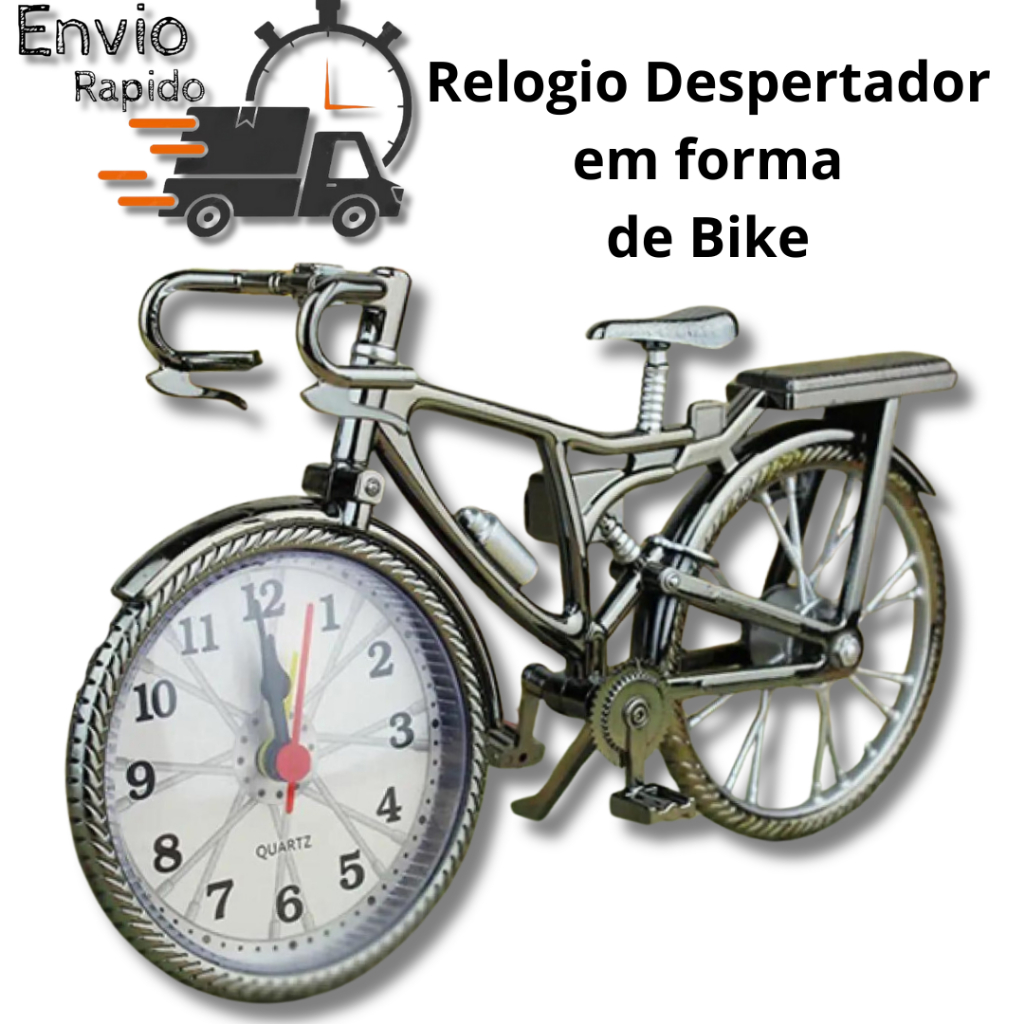 enfeite Relógio Despertador de Mesa Bicicleta Bike decorativo escritorio mesa decoraçao