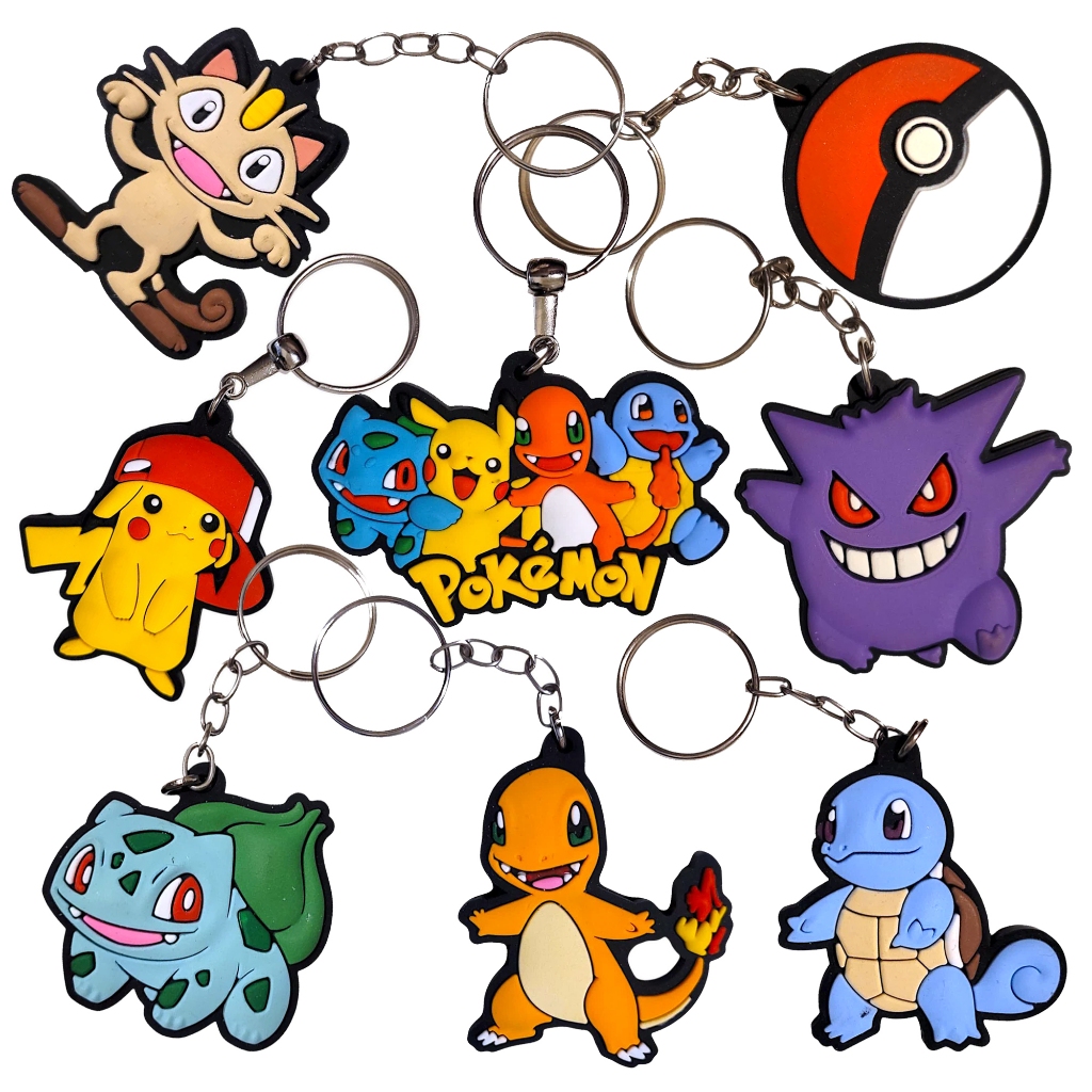 Chaveiros Pokémon Pikachu Charmander Squirtle Bulbasaur Gengar Meowth Pokebola Pokeball Totodile Chikorita Cyndaquil