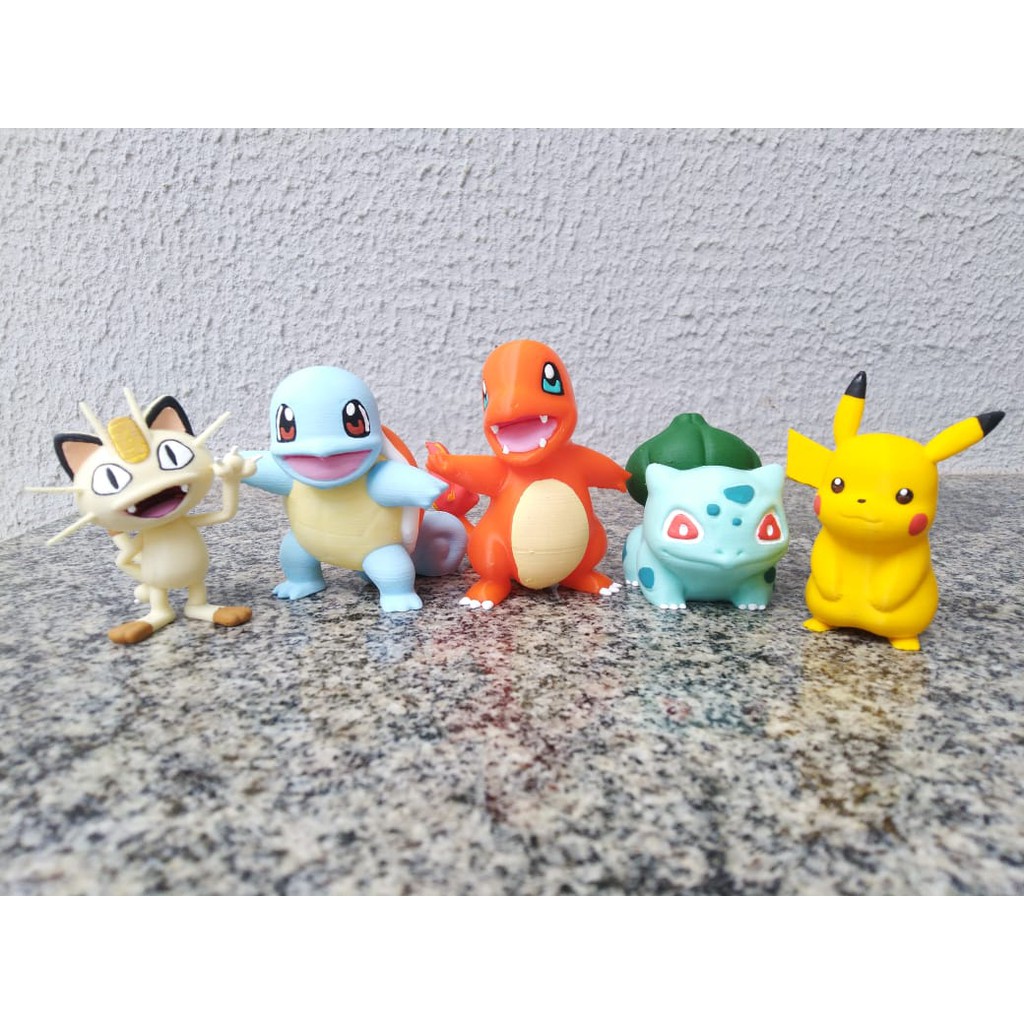 Charmander Squirtle Bulbasauro Pikachu e Meowth