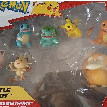 MULTI PACK COM 7 POKEMON JAZWARES (squirtle, BULBASAUR, Charmander, Pikachu, psyduck, meowth)