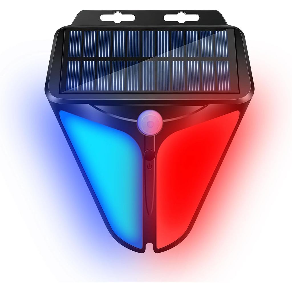 Aolyty Solar Strobe Warning Lights 90DB Alarm Outdoor,4 Working Modes Solar Power Motion Sensor Alarm Light,IP65 Waterpr