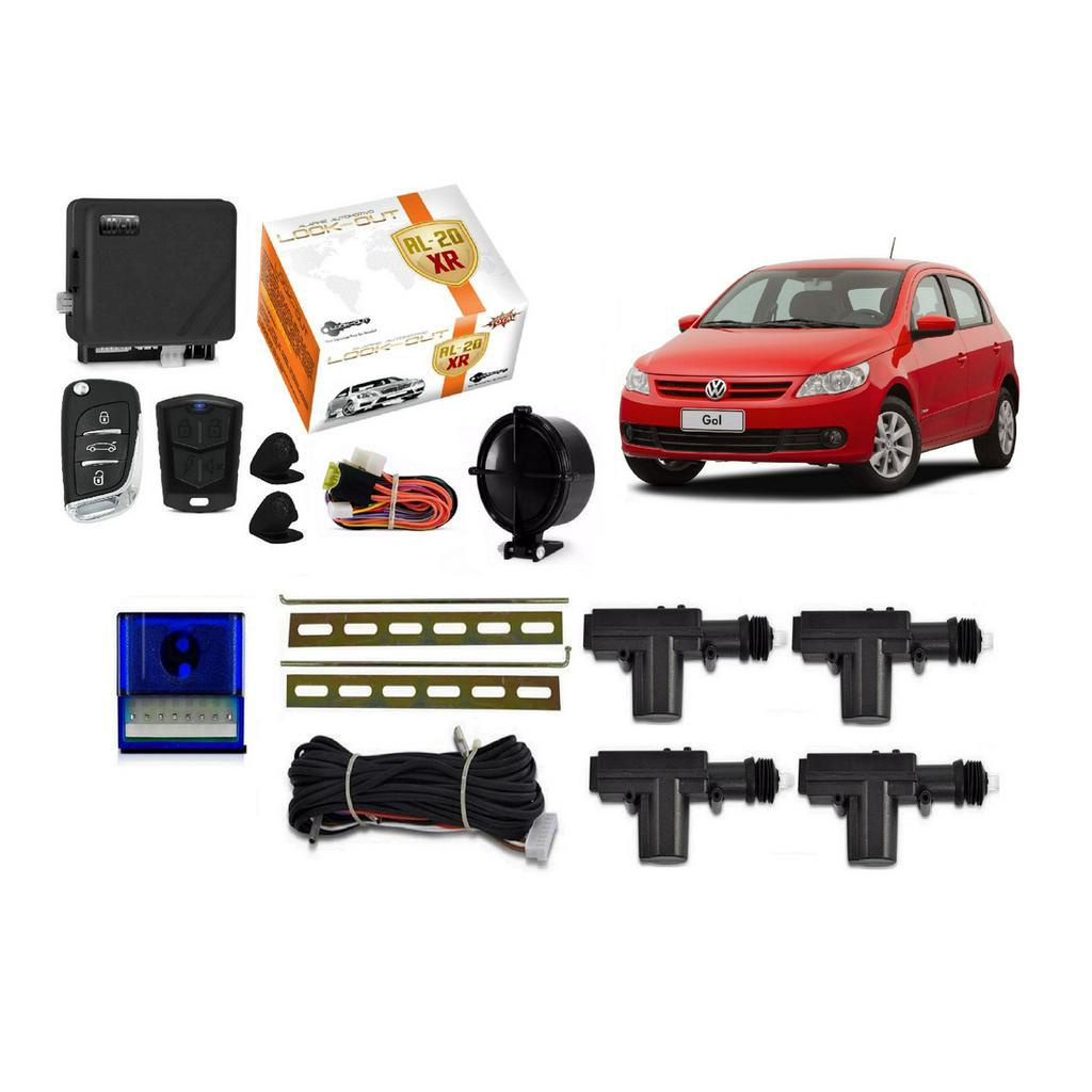 Kit Alarme Canivete + Trava Eletrica Gol G5 Power 4 portas