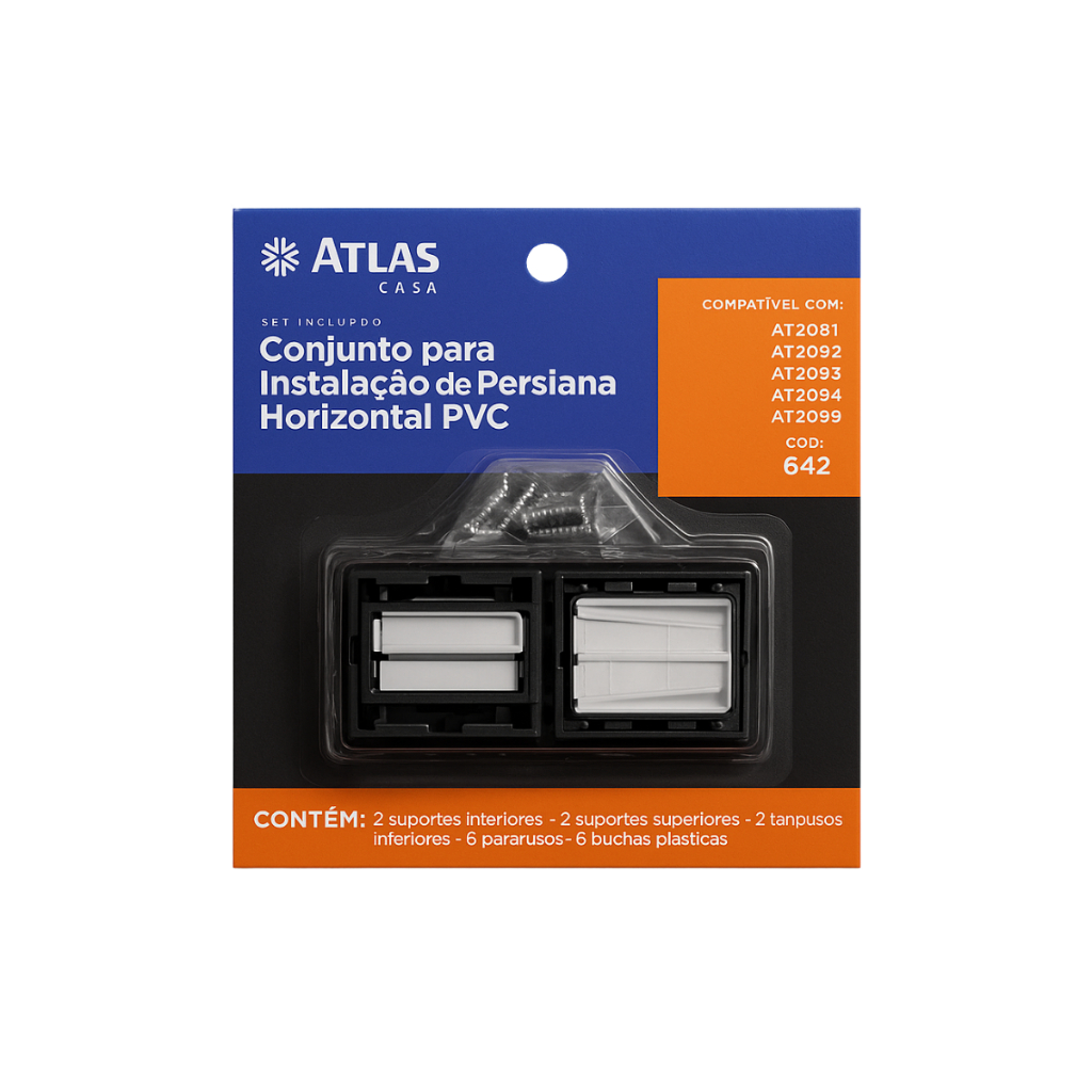 Kit de Acessórios Para Instalação de Persiana Pvc 25mm com Buchas e Parafusos