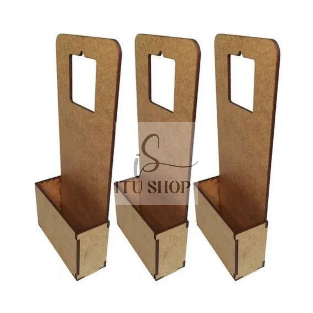 Kit 3 - Porta Carregador Celular suporte Parede Tomada MDF Cru Prático Organização Ambiente
