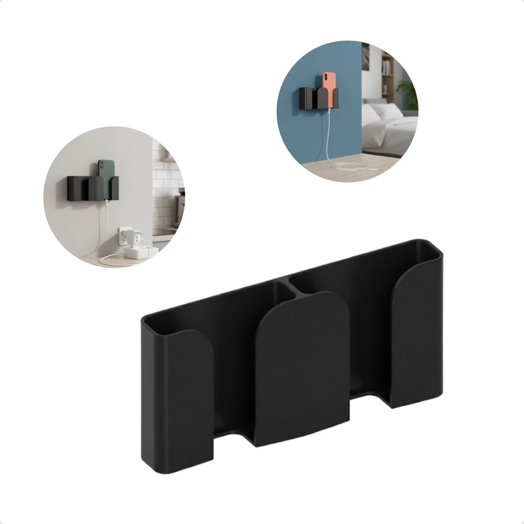 Suporte De Parede Para Celular Multiuso Organizador Adesivo Sem Furo Ideal Para Carregamento Seguro Na Tomada