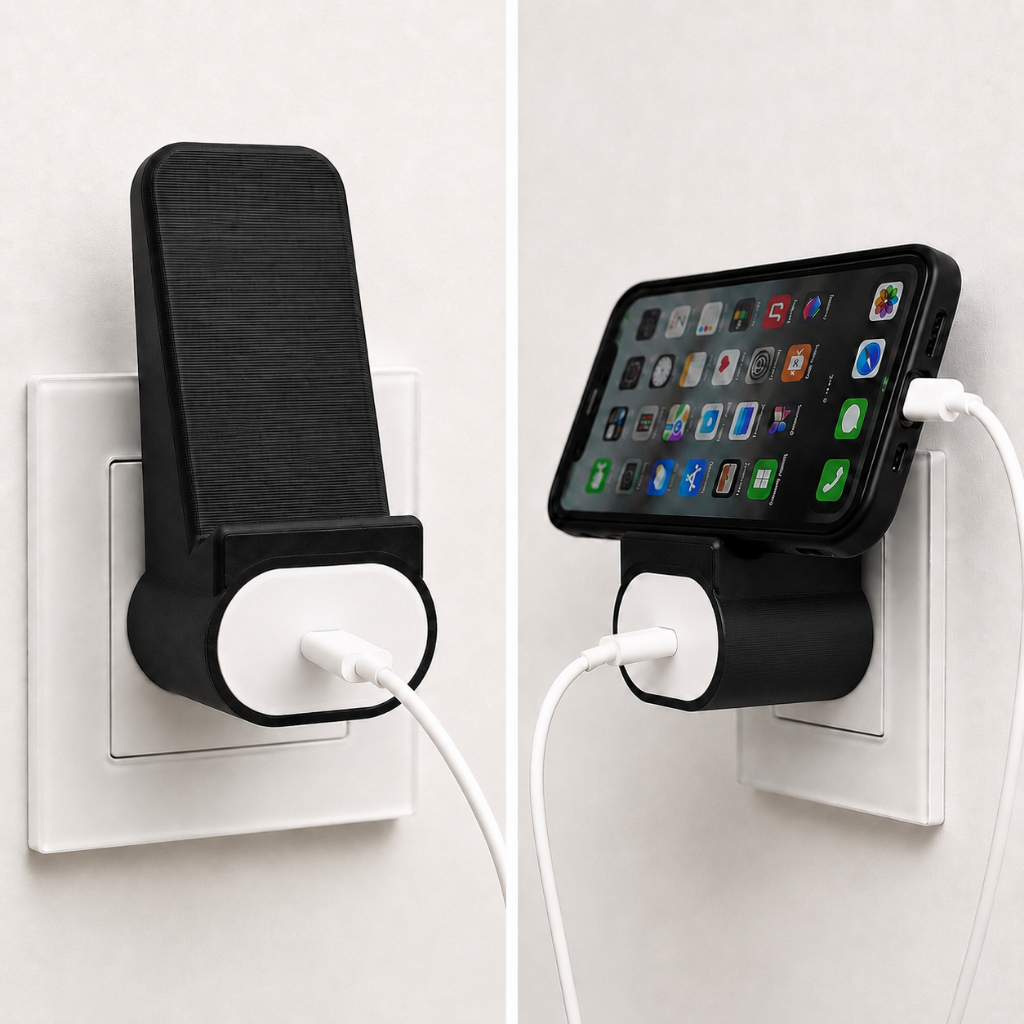 Suporte para Celular de Tomada Porta Iphone Carregamento Parede Organizador para Carregador