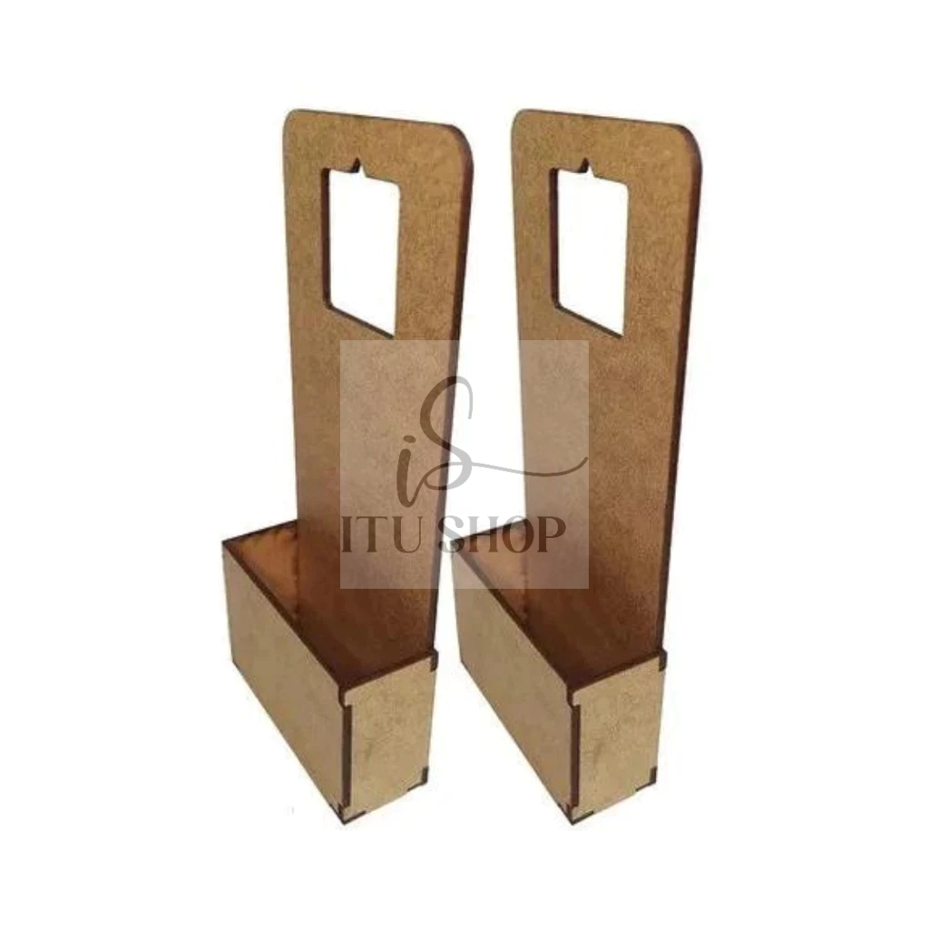 Kit 2 - Porta Carregador Celular suporte Parede Tomada Mdf Cru Prático Organização Ambiente