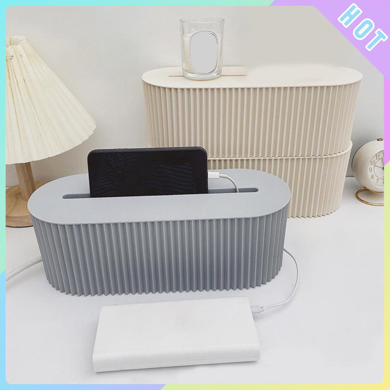 < DK > 1PC Desktop Cabo De Armazenamento Organizador Caixa Gerenciamento Extensão Computador Fio Tomada Carregador Plást