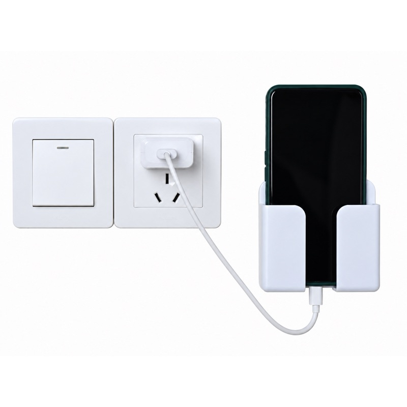 Suporte Celular de Parede Universal Porta Smartphone para Carregador Tomada Organizador