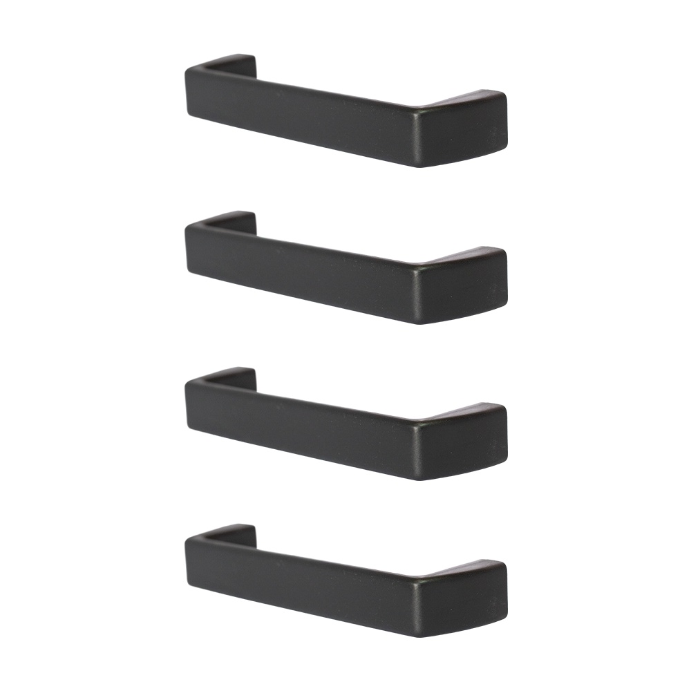 4 Puxadores Para Gaveta De Arquivo De Aco 9,6 Cm Preto Abs