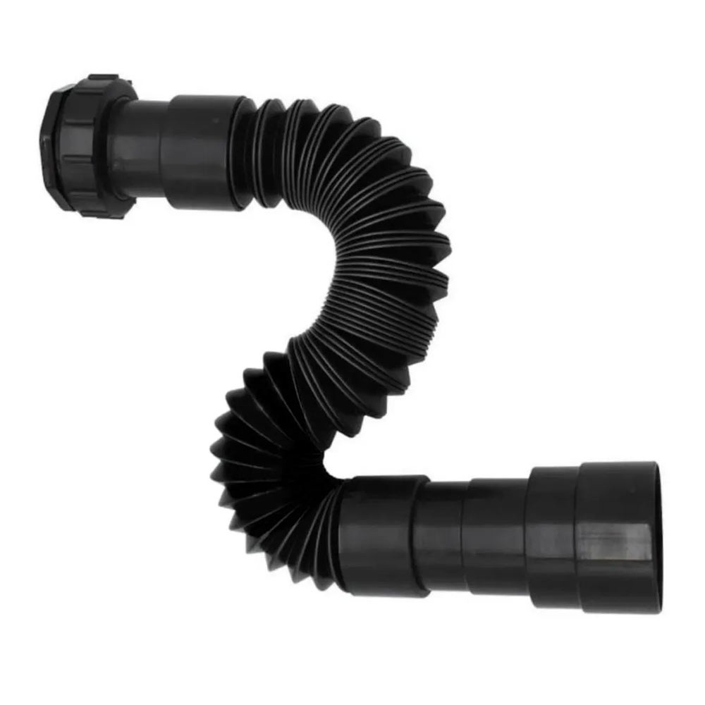 Sifão Sanfonado extensivo Universal Abs Preto Black Flexivel Conexao Pia