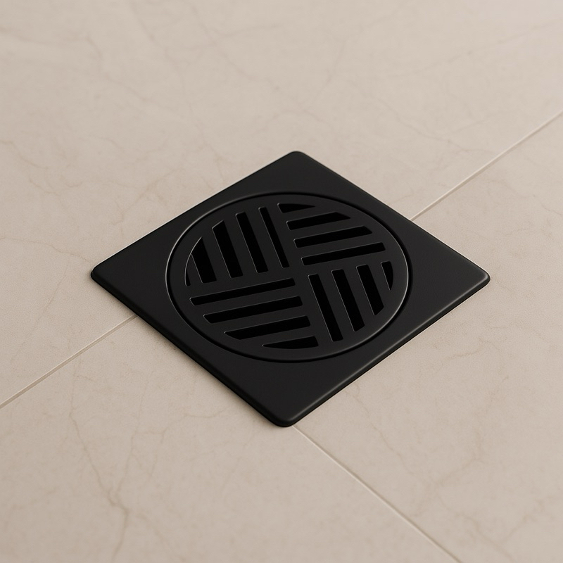 Ralo Quadrado Grelha Abs Anti Inseto 9,4x9,4cm Preto Potenza