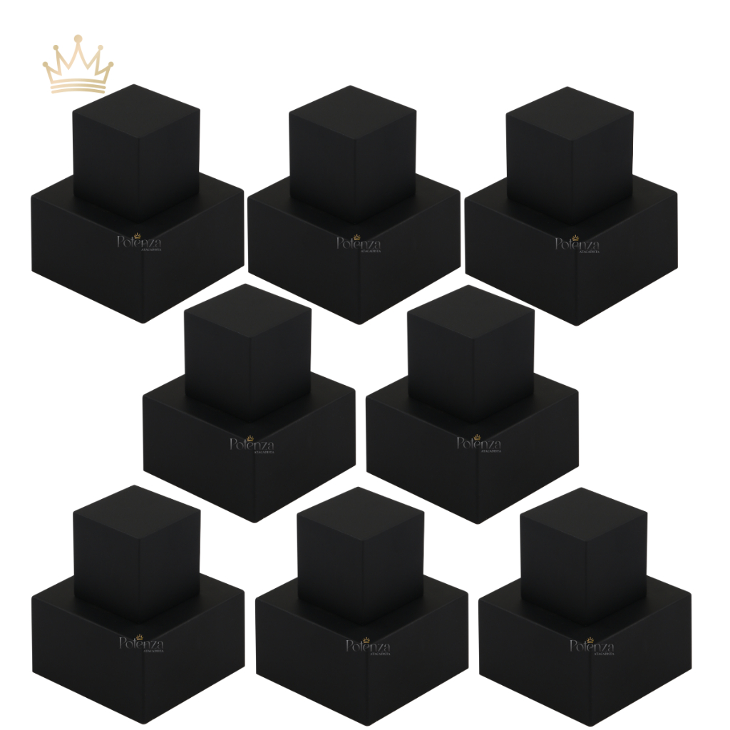 Kit 9 Acabamento Quadrado Registro 1.1/2 Padrão Deca Canopla ABS Volante Metal Preto Fosco