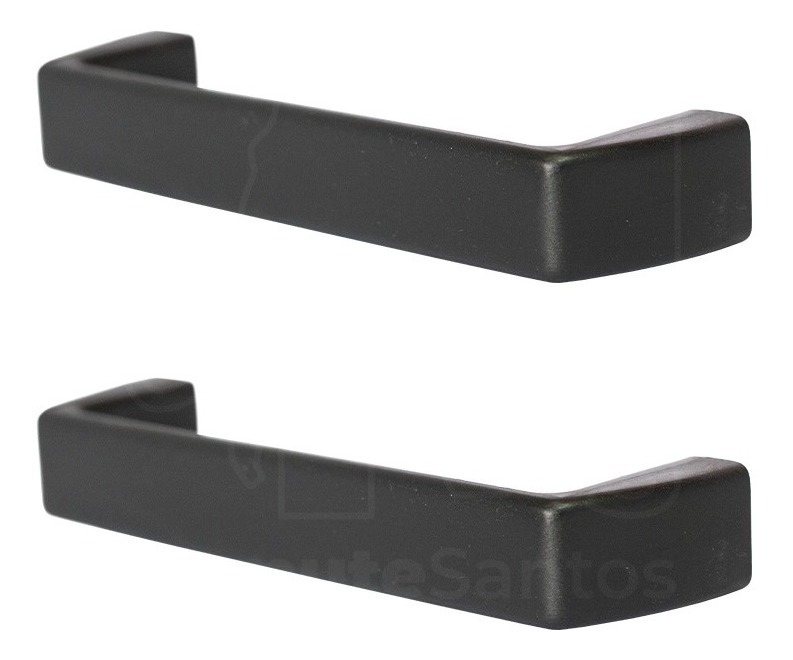 Kit 2 Puxadores Para Gaveta De Arquivo De Aço 9,6cm Preto ABS Com Parafusos