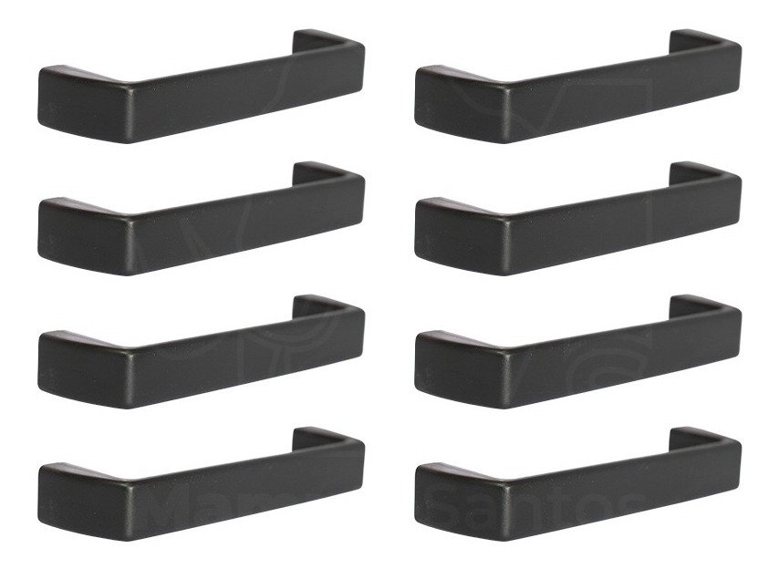 8 Puxadores Para Gaveta Preto Compatível Com Arquivo De Aco Escritorio 9,6cm Plástico ABS
