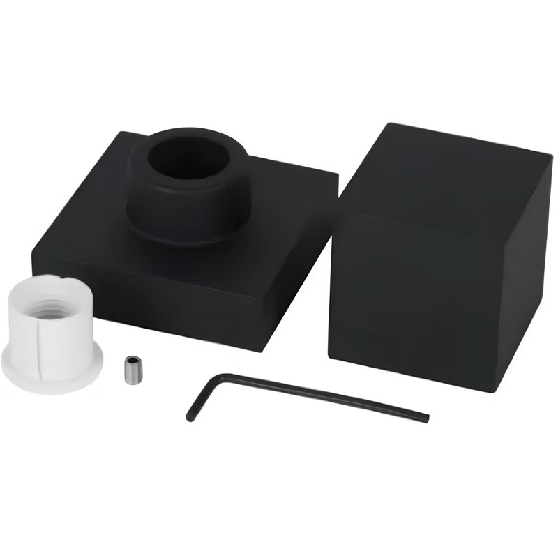 Kit Acabamento para Registro Quadrado Preto – Volante em Metal e Canopla em ABS